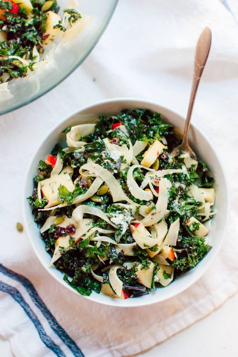 Autumn Kale Salad with Fennel & Honeycrisp - Cookie and Kate Salad With Fennel, Cookie And Kate, Salad Kale, Roasted Butternut, Kale Salad, Full Meal Recipes, Side Salad, Healthy Salads, Parma