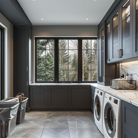 Light or dark laundry room design: Which one matches your style? Explore the elegance of bright spaces or the sophistication of dark hues. ⁠ ⁠ #Bienal #LaundryRoomDesign #LightVsDark #InteriorDesign #BrightSpaces #SophisticatedHues #DesignChoices #HomeInspiration Dark Laundry Room Paint Colors, Dark Laundry Room, Dark Laundry, Elegant Laundry Room, Laundry Room Paint Color, Laundry Room Paint, Laundry Room Colors, Light Vs Dark, Dark Tile