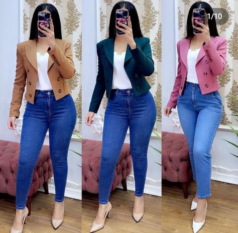 Jeans Work Outfit, Stylish Business Outfits, Cute Outfits With Leggings, Blazer Outfits Casual, Dressy Casual Outfits, Stylish Fall Outfits, Cute Skirt Outfits, Winter Fashion Outfits Casual, Stylish Work Attire