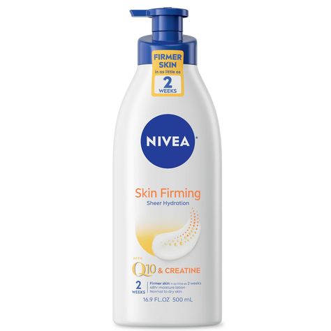 PRICES MAY VARY. Firmer Skin Fast: The formula in NIVEA Skin Firming Hydration Body Lotion delivers intense moisture while also firming the skin in as little as 2 weeks with regular use Enriched Body Lotion: Skin firming lotion formula is enriched with CoQ10 and Shea Butter Conventient Pump Bottle: NIVEA body lotion pump bottle is a convenient option for home or office use Rely on NIVEA Products: NIVEA is a trusted leader in skin care products, with more than 130 years of experience Includes one Nivea Lotion, Skin Firming Lotion, Firming Body Lotion, Hydrating Body Lotion, Firming Lotion, Firmer Skin, Best Lotion, Pump Bottle, Best Moisturizer