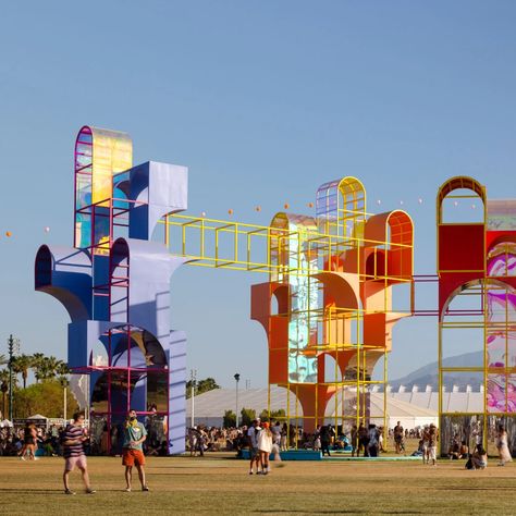 Coachella Landscape, Coachella Art Installations, Coachella Installations, Coachella Design, Festival Structures, Coachella Art, Coachella 2022, Magnified Images, Sculpture Inspiration