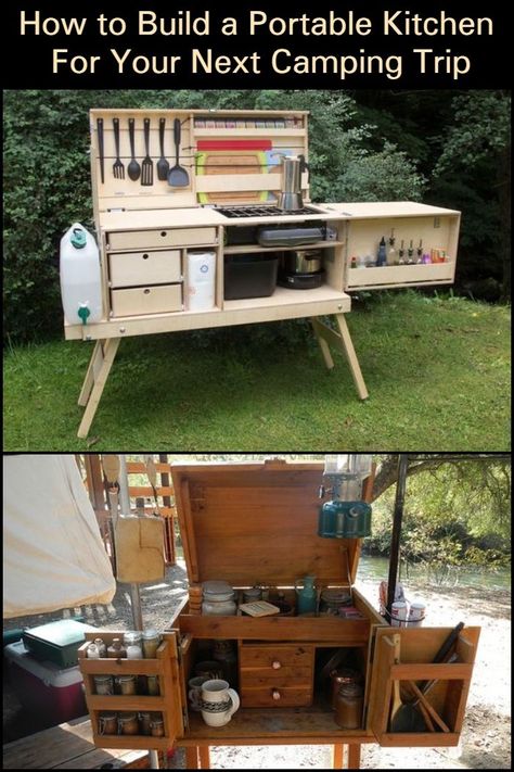 Chuck Boxes For Camping, Camp Chuck Box Diy, Diy Camp Kitchen How To Build, Camping Kitchen Diy, Camping Box Kitchen, Camp Kitchen Chuck Box Diy, Camping Chuck Box Ideas, Chuck Box Camp Kitchen, Outdoor Kitchen Camping