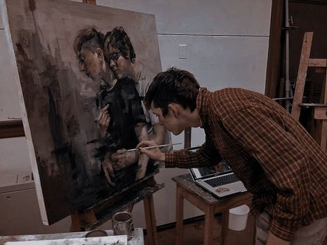 Male Art Teacher Aesthetic, Painter Aesthetics Male, Art Nerd Aesthetic, Oil Painter Aesthetic, Painter Aestethic Male, Boy Painter Aesthetic, Painter Aesthetic Vintage, Artist Aesthetic Male, Painter Boy Aesthetic