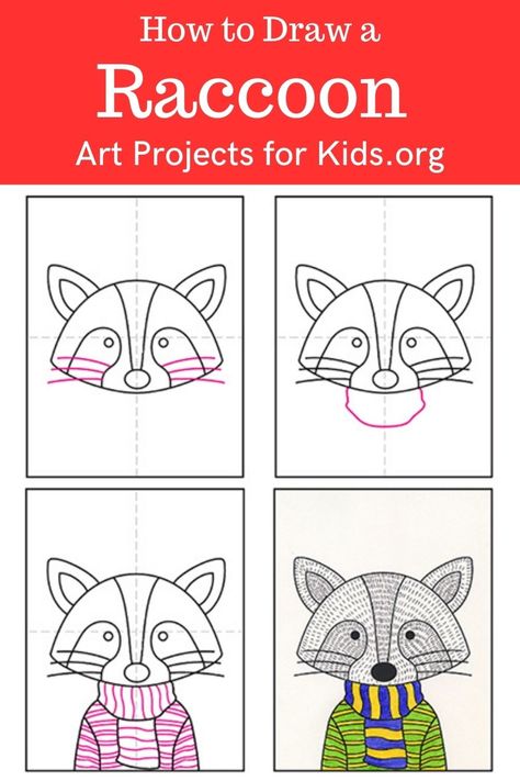 How To Draw A Raccoon, Raccoon Drawing Step By Step, Simple Raccoon Drawing, Raccoon Drawing Tutorial, Raccoon Art Projects For Kids, Racoon Drawings, Raccoon Sketch Simple, Raccoon Painting Easy, Race Car Coloring Pages