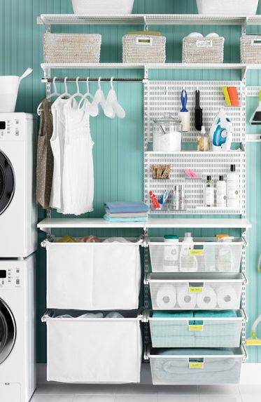 Organized Laundry, Laundry Room Organization Storage, Laundry Room Storage Shelves, Small Laundry Room Organization, Tiny Laundry Rooms, Room Storage Diy, Beautifully Organized, Laundry Room Cabinets, Small Laundry Rooms