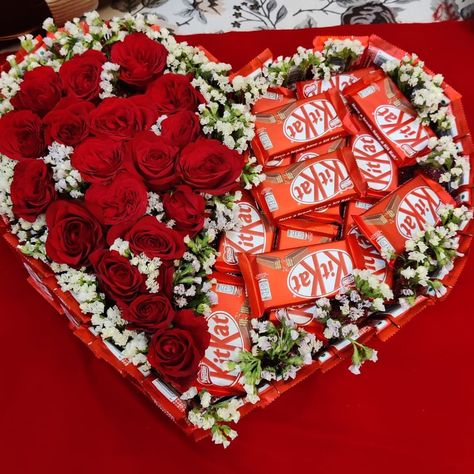 Kitkat Hamper, Love Shape, Heart Box, Kit Kat, Gift Hampers, Heart Shape, Heart Shapes, Gift Wrapping, Gifts