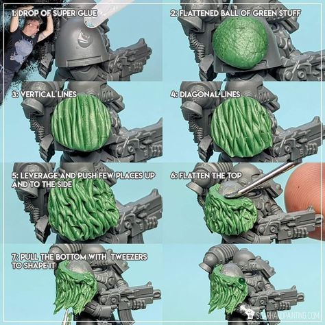 40k Green Stuff, Warhammer 40k Miniatures Tutorials, Space Wolves Conversion, Warhammer 40k Conversions, Space Marines 40k Miniatures, Space Marine Miniatures, Space Wolves 40k, Space Marine Conversion, Greenstuff Sculpting