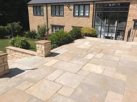 Types of Paving Slabs | Pros & Cons (Updated for 2021) Paving Stone Patio, Modern Pergola Designs, Garden Slabs, Sandstone Paving Slabs, Slate Paving, Granite Paving, Limestone Pavers, Limestone Paving, Paving Ideas