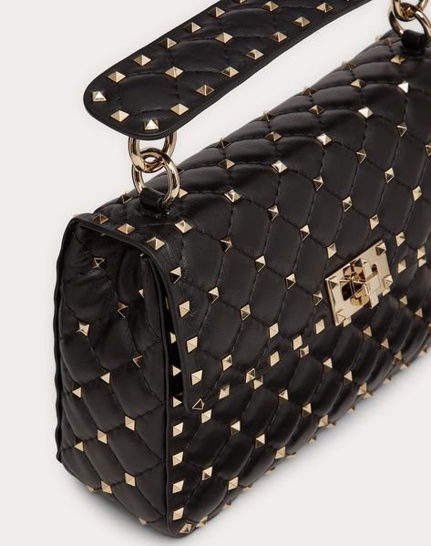 Valentino Rockstud Bag, Nappa Leather Bag, Spike Bag, Woman In Black, Studded Bag, Light Ivory, Valentino Rockstud, Leather Bag Women, Leather Zipper