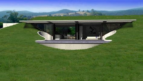 Underground Houses | Underground Home Builders - Baldwin O'Bryan Architects Modern Energy Efficient House Plans, Building Underground, Underground Houses, Underground House Plans, Underground Living, Underground House, Earth Sheltered Homes, Dunes House, Sheltered Housing