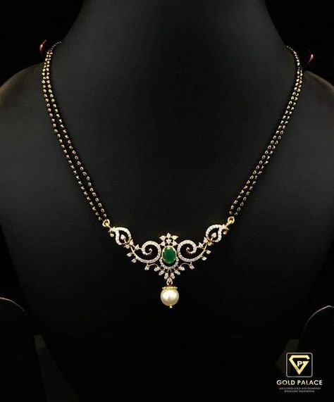 Black Beads Mangalsutra, Black Beads Mangalsutra Design, Gold Jewelry Simple Necklace, Gold Mangalsutra Designs, Gold Necklace Indian Bridal Jewelry, Diamond Necklace Designs, Beaded Necklace Designs, Gold Pendant Jewelry, Black Beaded Jewelry