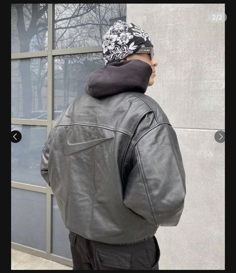 Nike Leather Jacket, Nike Leather, Concept Clothing, Fits Clothes, Fire Fits, Men's Outerwear, Streetwear Men Outfits, Fashion Design Clothes, Streetwear Outfits