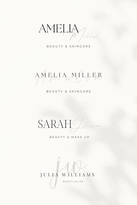 Create your perfect beauty logo effortlessly!  Canva-ready templates offer modern & classic designs for makeup artists, salons, and cosmetic brands.  Easy to customize, unleash your brand's unique style. Skin Care Clinic Logo, Skin Care Brand Logo Ideas, Feminine Logo Design Inspiration, Mua Logo Ideas, Salon Logos Design, Makeup Artist Branding Logo, Logo Skincare Beauty, Esthetician Logo Ideas, Makeup Brand Logo