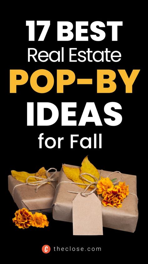 17 Clever Real Estate Pop-by Ideas to Get More Referrals in 2023 Real Estate Pop Byes, Real Estate Listing Gifts, Thanksgiving Marketing Ideas Real Estate, Realtor Thanksgiving Gifts, October Referral Gifts, Sales Blitz Ideas Hotel Fall, Apple Pop Bys Real Estate, Halloween Popbys Real Estate, Mortgage Pop By Ideas