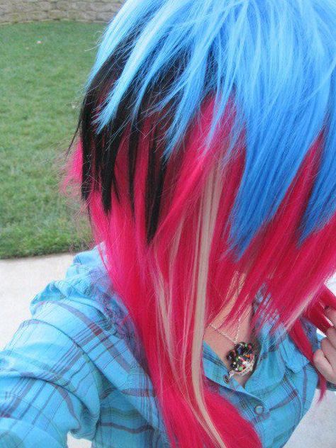 Queer Punk, Epic Hair, Scene Style, Emo Scene Hair, Scene Outfits, Dyed Hair Inspiration, Emo Hair, Bright Hair, Beautiful Hairstyles