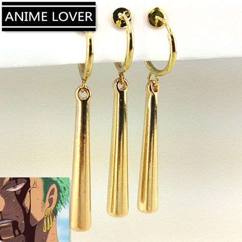 One Piece - Zoro Earrings - AnimeBling - 1 Zoro Earrings, Zoro Cosplay, One Piece Merchandise, One Piece Cosplay, Anime Jewelry, Anime Accessories, Roronoa Zoro, Metal Charm, Metal Pendant