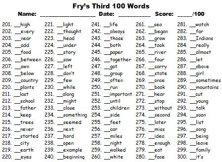 Fry 1000 Instant Words For Teaching Reading: Free Flash Cards and Word Lists 100 Sight Words, Free Flashcards, Sight Word Spelling, Word Flashcards, Assessment Checklist, Basic Sight Words, Fry Words, Dolch Words, Words List