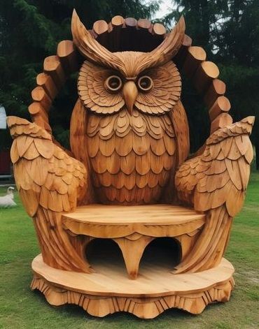 Viking Chair, Chain Saw Art, Halloween Crafts To Sell, Christmas Crafts Diy Projects, Jesus Christ Painting, Wooden Christmas Crafts, Woodworking Plans Beginner, Wood Owls, Chainsaw Carving