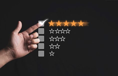 Stars On Black Background, Hand Touching, Emotion Faces, Smile Icon, User Testing, Website Optimization, Process Improvement, Customer Retention, Training And Development