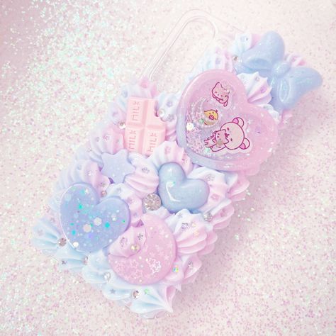 sooo fluffy and Kawaii. 😍….. #kawaii #kawaiideco #kawaiishaker #shakercharm #resinshaker #cute #pastel #decoden #decodenphonecase #decodencake #korilakkuma #sparklyphonecase #decodencases #decodendaily #deco Sparkly Phone Cases, Decoden Case, Decoden Phone Case, Blue Pastel, Cute Pastel, Rilakkuma, Phone Charm, Phone Case, Pastel