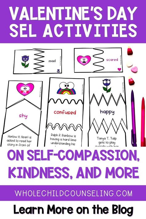 February is a bustling month for school counselors with National School Counseling Week (Feb 6-10, 2024) and Valentine's Day! It's the perfect time to integrate love, kindness, and self-compassion into your teaching. Our latest blog post is brimming with creative social-emotional learning (SEL) activities. Dive into our ideas to make your NSCW memorable and to infuse Valentine's Day with meaningful lessons on empathy and self-love. Learn more on the Whole Child Counseling blog. Therapeutic Classroom, National School Counseling Week, Child Counseling, School Counseling Week, Emotional Learning Activities, Sel Activities, February Crafts, Counseling Kids, Social Emotional Learning Activities