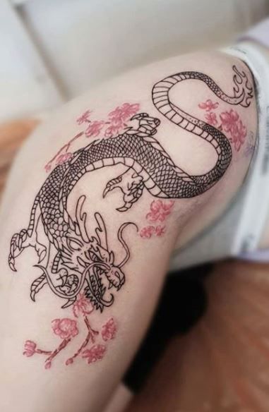 Dragon Tattoo Meaning, Red Dragon Tattoo, Chinese Dragon Tattoos, Bookish Tattoos, Chinese Tattoo, Torso Tattoos, Dragon Tattoo For Women, Japanese Dragon Tattoos, Dragon Tattoo Designs