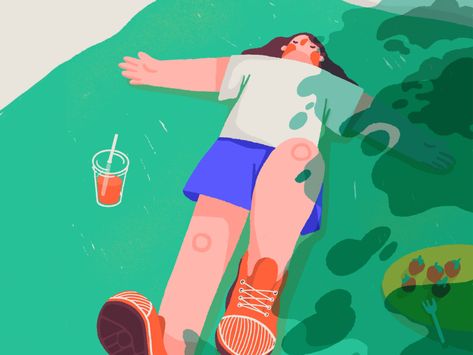 Nap Illustration, Picnic Drawing, Picnic Illustration, Flat Character, Illustration Process, Illustration Story, Cards Game, Figure Reference, Comic Collection