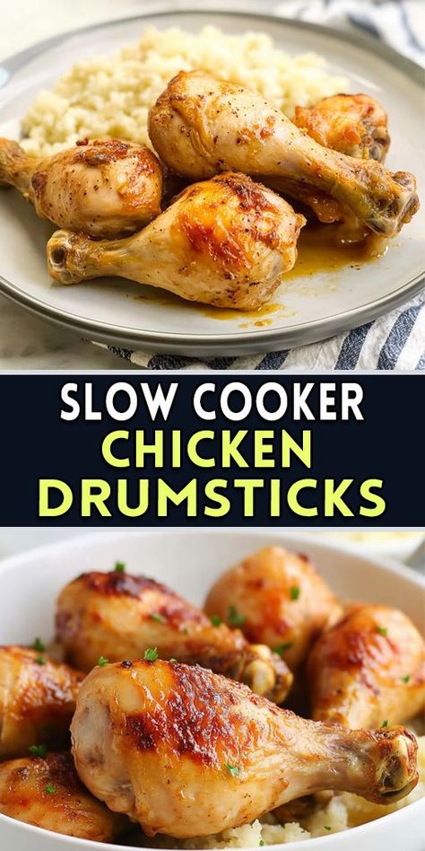 🔥 Looking for a delicious and hassle-free dinner idea? Try these Slow Cooker Chicken Drumsticks! Perfectly seasoned and fall-off-the-bone tender, this recipe is ideal for busy weeknights or meal prep. With minimal prep time, you can have a hearty meal ready without spending hours in the kitchen. 🔖 Don’t forget to save this pin for later and share it with your foodie friends! #SlowCookerRecipes #ChickenDrumsticks #EasyDinner #FamilyMeals #HealthyRecipes #MealPrepIdeas #ComfortFood #Foodie Chicken Drumstick Recipes Crockpot, Chicken Leg Slow Cooker, Slow Cooker Chicken Drumsticks, Crockpot Chicken Leg Recipes, Healthy Eating Low Carb, Bone In Chicken Recipes, Easy Crock Pot Recipes, Easy Crockpot Meals, New Foods To Try