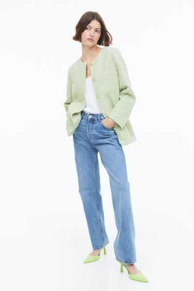 Bouclé Jacket curated on LTK Boucle Jacket Outfit, Weather Outfits, Boucle Jacket, Warm Weather Outfits, Pistachio Green, M Beauty, Jacket Outfit, Tweed Jacket, Pistachio