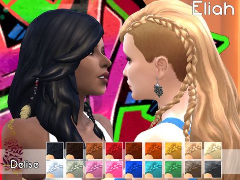 Sims 4 Hairstyles Cc, Shaved Long Hair, Sims 4 Hairstyles, Patty Dress, Lisa Hair, 4 Hairstyles, Olive Hair, Toddler Braids, Half Shaved Hair