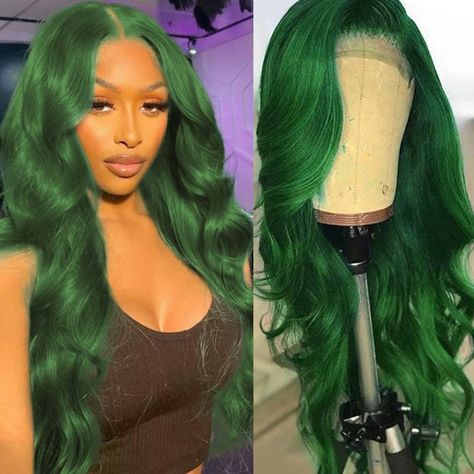 Amazon Wigs, Frontal Wig Body Wave, Body Wave Lace Front Wigs, Green Wig, Hair Body Wave, Lace Frontal Wigs, Lace Front Wigs Human Hair, Brazilian Body Wave, Wigs Human Hair