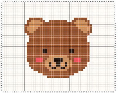 Keeping it Real: Cute Bear - free cross stitch pattern Free Cross Stitch Pattern, Keeping It Real, Bear Head, Simple Cross Stitch, Dmc Floss, Cross Stitch Patterns Free, Free Cross Stitch, Cute Bear, Cross Stitch Chart