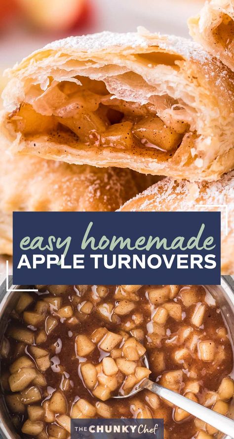 Homemade Apple Turnovers, Apple Turnovers With Puff Pastry, Apple Recipes With Puff Pastry, Pastry Breakfast, Apple Turnover Recipe, Puff Pastry Recipes Dessert, Pastries Recipes Dessert, Apple Pastry, Apple Puff Pastry