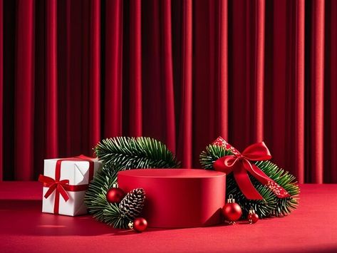 Christmas Podium, Christmas Theme Background, Promotion Background, Podium Product, Christmas Poster Design, Christmas Stage, Holiday Arrangement, Merry Christmas Banner, Holiday Banner