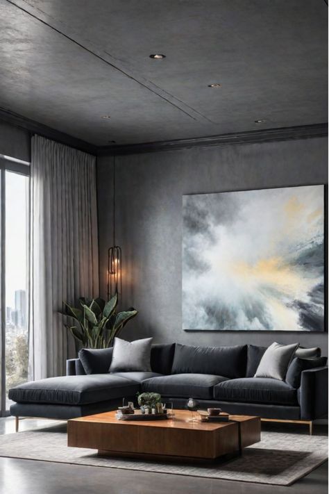 Take your living room from drab to fab with these 5 essential modern pieces. Learn how to create a space that will impress your guests and make you swoon. Moody Minimalist Living Room, Man Living Room Ideas, Modern Masculine Living Room, Living Room Masculine, Luxury Apartment Living Room, Masculine Apartment, Contemporary Style Living Room, Masculine Living Rooms, Masculine Interior