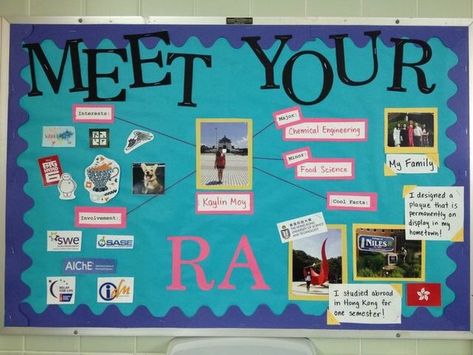 Get To Know Ra Bulletin Board, Teacher Introduction Bulletin Board, Ra Introduction Bulletin Board, All About Me Ra Board, Get To Know Me Ra Board, Introduction Bulletin Board, Staff Introduction Board Ideas, About Me Board Ra, About Me Bulletin Board Ra