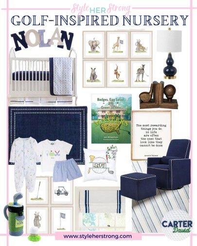 Baby boy nursery ideas golf nursery boy bedroom navy nursery grandmillennial home decor nursery design #LTKbump #LTKhome #LTKbaby Grandmillennial Home, Golf Nursery, Baby Boy Nursery Ideas, Boy Nursery Design, Boy Nursery Ideas, Bedroom Navy, Golf Room, Navy Nursery, Golf Baby