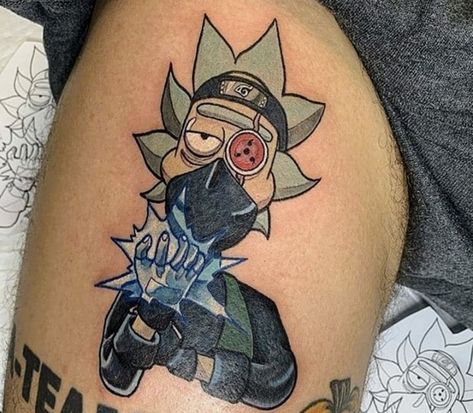 Kakashi Tattoo, Rick And Morty Tattoo, Pikachu Tattoo, Zelda Tattoo, Native Tattoos, Clever Tattoos, One Piece Tattoos, Cartoon Character Tattoos, Naruto Tattoo