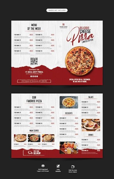 Breakfast Menu Design, Pizza Menu Design, Restaurant Brochures, Brochure Food, Menu Design Inspiration, Healthy Food Menu, Pizza Menu, Menu Flyer, Pizza Design