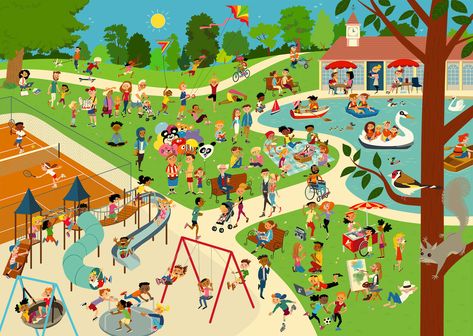 Children Park, English Learning Spoken, Trinity College, Picnic In The Park, Classroom Posters, Clash Of Clans, School Teacher, Children Illustration, Sticker Art