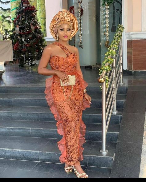 Nigerian Lace Dress, Aso Ebi Lace Styles, Stylish Naija, Nigerian Lace Styles Dress, Nigerian Lace Styles, African Lace Styles, African Prom Dresses, Lace Gown Styles, Lace Dress Styles