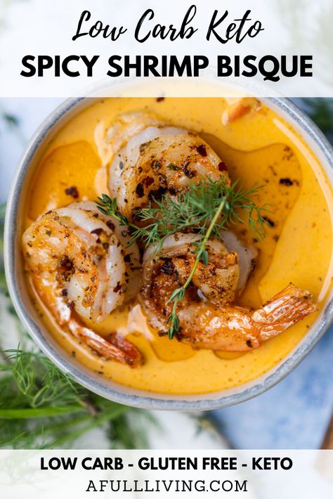 Shrimp Bisque Soup Recipes, Shrimp Bisque Recipe, Spicy Soup Recipes, Seafood Bisque Recipe, Shrimp Soup Recipes, Bisque Soup Recipes, Shrimp Bisque, Creamy Seafood, Keto Shrimp