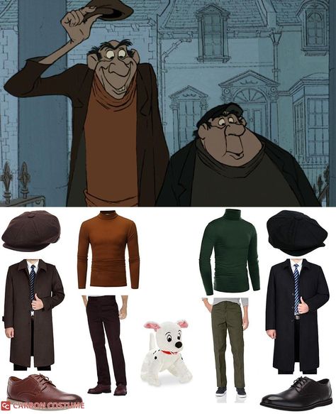 Jasper and Horace from 101 Dalmatians Costume | Carbon Costume | DIY Dress-Up Guides for Cosplay & Halloween Horace And Jasper Costume Diy, Jasper Costume Cruella, 101 Dalmations Halloween Costume Family, Dalmatian Costume For Dog, Jasper 101 Dalmations Costume, Jasper And Horace Costume, Dalmation Family Costume, Jasper From Cruella, Diy 101 Dalmatian Costume