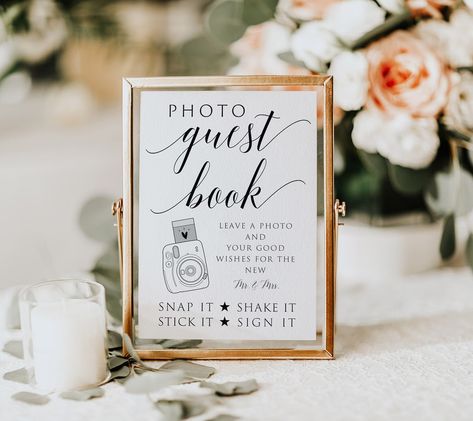 Photo Guest Book Sign Wedding Photo Guestbook Sign Photo - Etsy Photo Guest Book Sign, Polaroid Guest Book Sign, Guest Book Sign Wedding, Photo Guest Book Wedding, Polaroid Guest Book, Quince Decorations, Fav Products, Printable Wedding Sign, Wedding Guest Book Sign