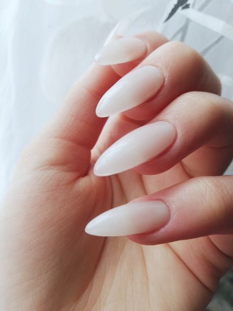 Milly white acrylic stilettos ❤️ Milly White Nails, Xl Almond Nails, Nails White, The Claw, Milky White, White Acrylics, White Acrylic, Stiletto Nails, Almond Nails