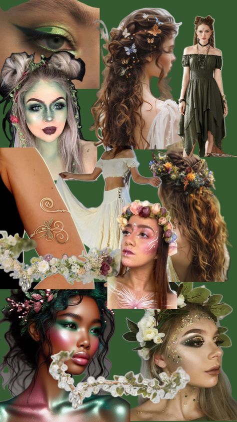 Gaia Halloween Costume, Mother Nature Halloween Costume Diy, Mother Nature Cosplay, Demeter Goddess Costume, Nature Goddess Costume, Mother Earth Costume Diy, Mother Earth Halloween Costume, Demeter Costume, Mother Earth Makeup