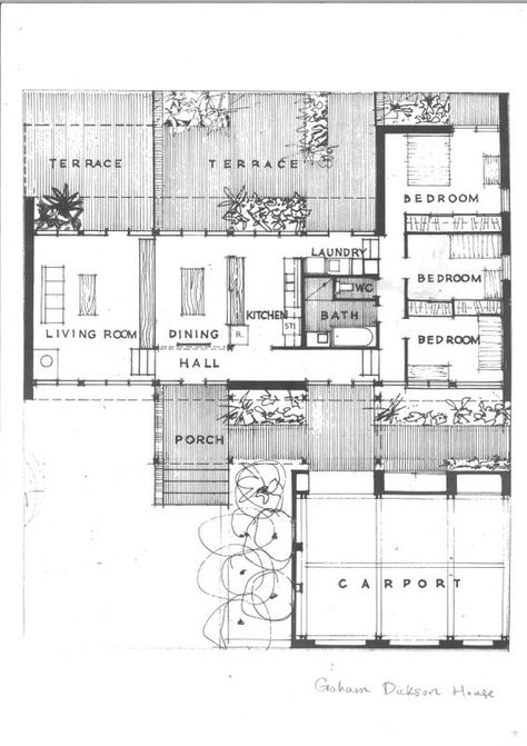 70s House Plans, Usonian House, 2d Floor Plan, Create Floor Plan, Modernist House, Plans Architecture, Vintage House Plans, Architectural Floor Plans, Casas The Sims 4