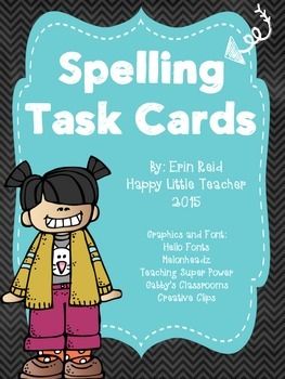 Spelling Task Cards Fun Spelling Activities, Spelling Task Cards, Spelling Activities, Unit Plan, Spelling Words, Novel Studies, Interactive Notebooks, Math Centers, Task Cards