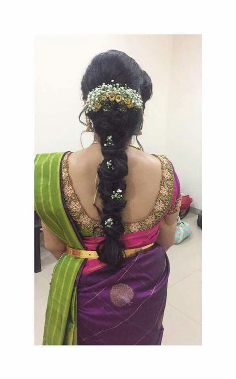 Colour combo Haircut Inspiration Long, Wine Colour Saree, Indian Ornaments, Poola Jada, Hair Bleach, Hair Styels, Wine Colour, Bridal Hairdo, Bathroom Plans