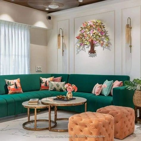 Sofa Designs ✨️| Home Decor Ideas ✨️ #homedecor #homeinspo #homerenovation #sofadesign #Interiors #homedesignsdworld #interior #fypシ゚viralシ2024fyp #explorepage #foodreview #saiketan #bigbossupdates #aditiraohydari #miniaturecrafts Sofa Back Wall Design, Indian Apartment, Indian Room, Architecture Today, Sofa Wall, Hall Interior Design, Hall Interior, Concept Home, Living Room Design Decor